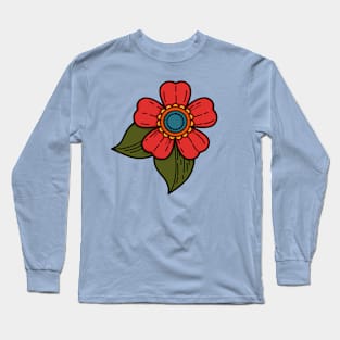 Big, Traditional Design of a Rose for People Who Love Old School Tattoos Long Sleeve T-Shirt